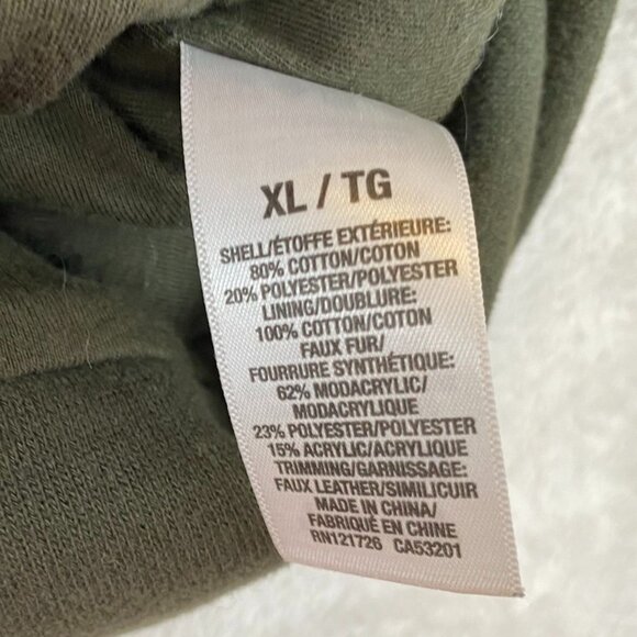 Aéropostale Women's Faux Fur Collar Full Zip Jacket XL Army Green Olive Green - Picture 6 of 11